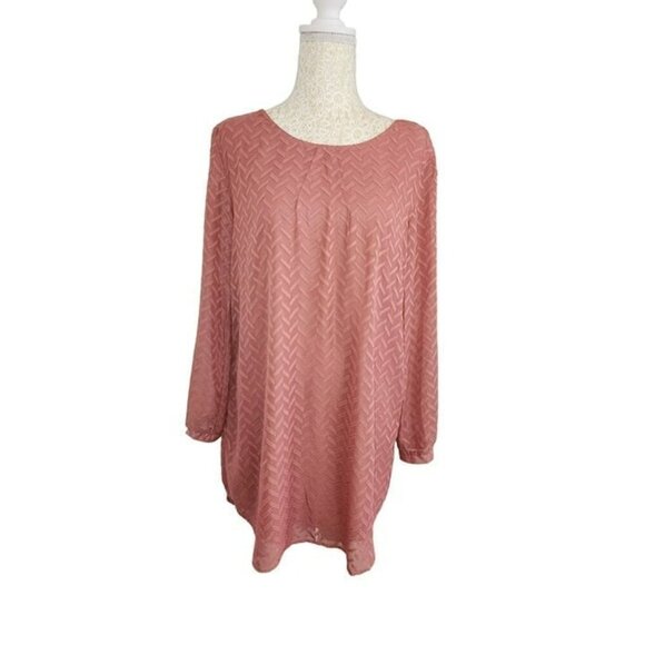 NWT ASTR the Label Dusty Rose Long Sleeve Blouse in Medium - Picture 3 of 12